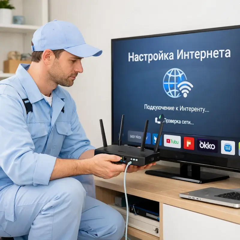 Настройка интернета на телевизоре в Апрелевке