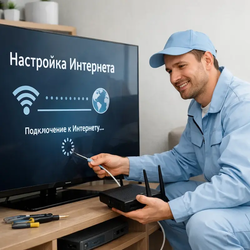 Настройка интернета на ТВ в Апрелевке