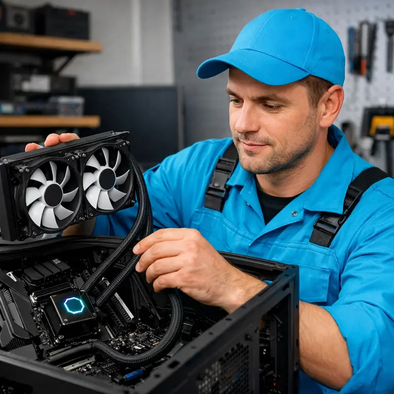 Установка водяного охлаждения на компьютер в Апрелевке